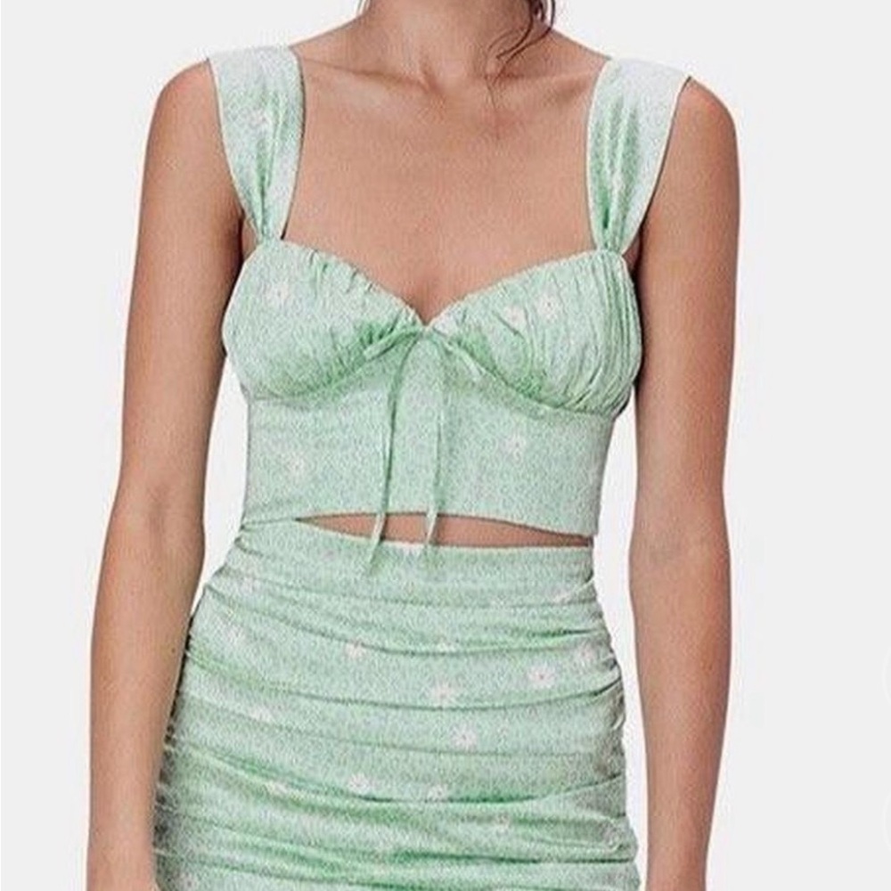 For love and lemons Mint Green Sleeveless Crop Top